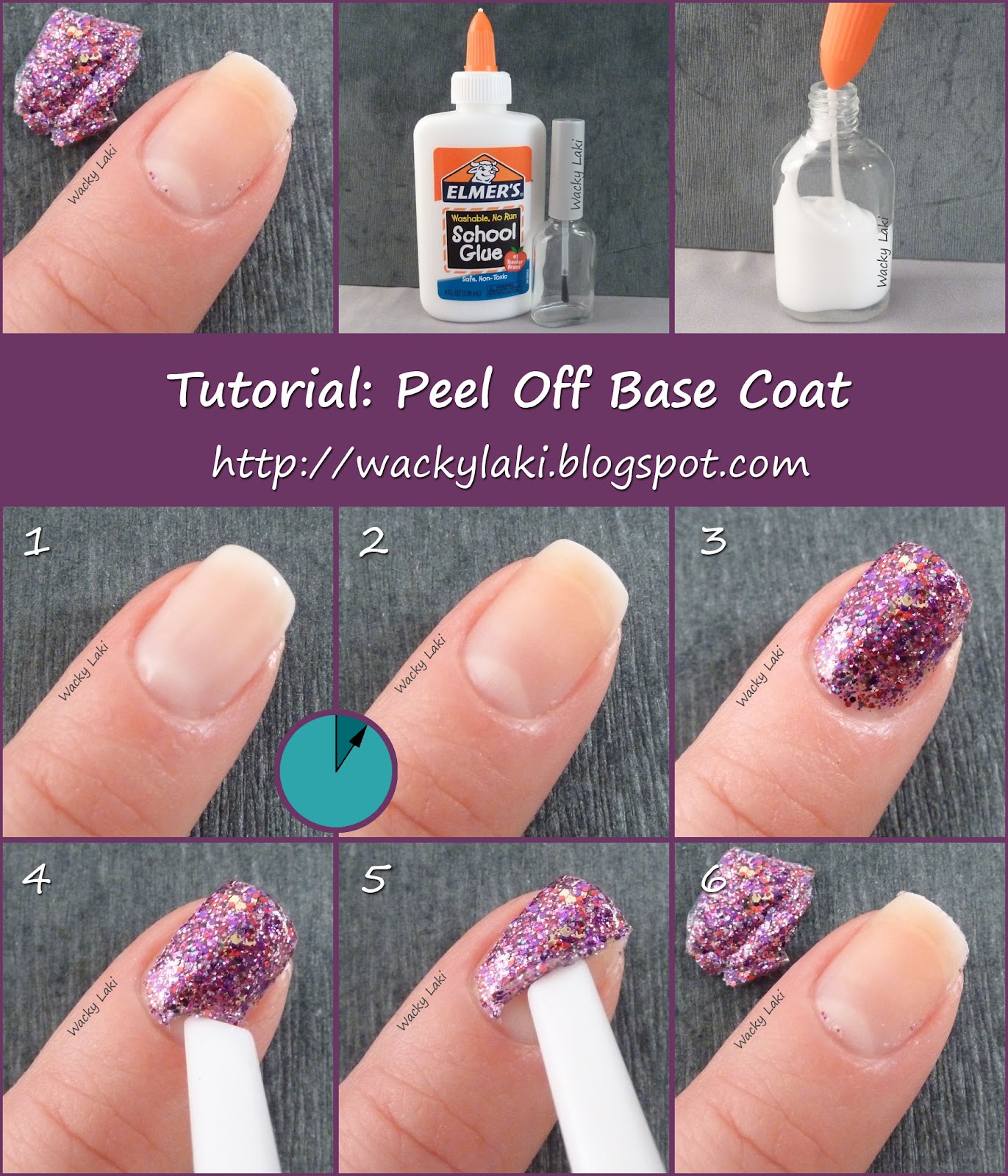 Use craft glue to make peel-off nail polish.