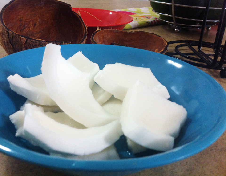 coconut-in-blue-bowl-on-table