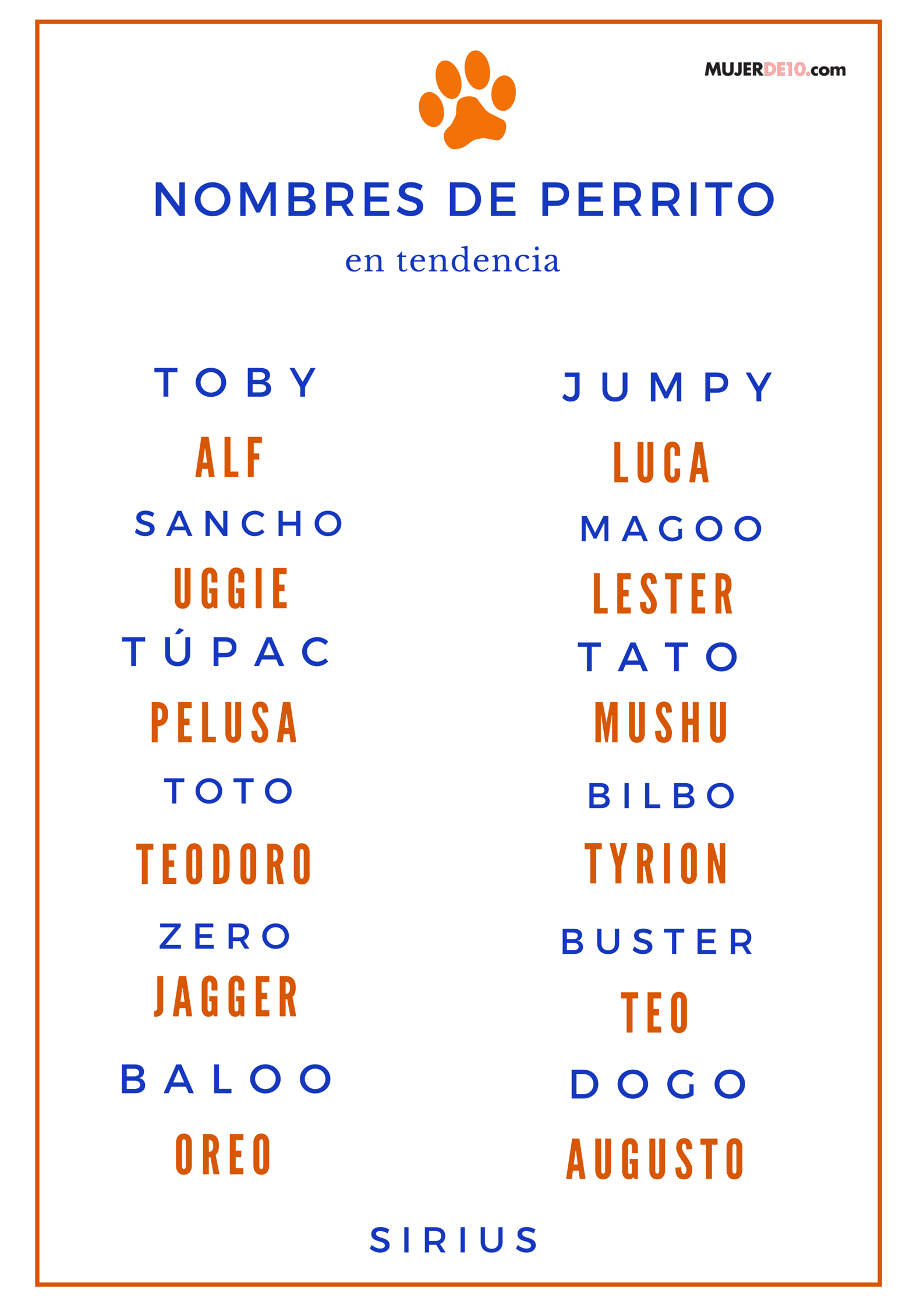 nombres perro tendencia