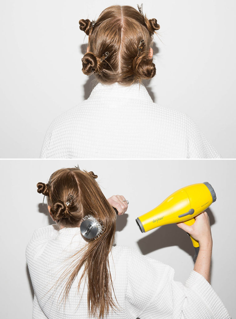 Division correcta del pelo para usar secadora de cabello