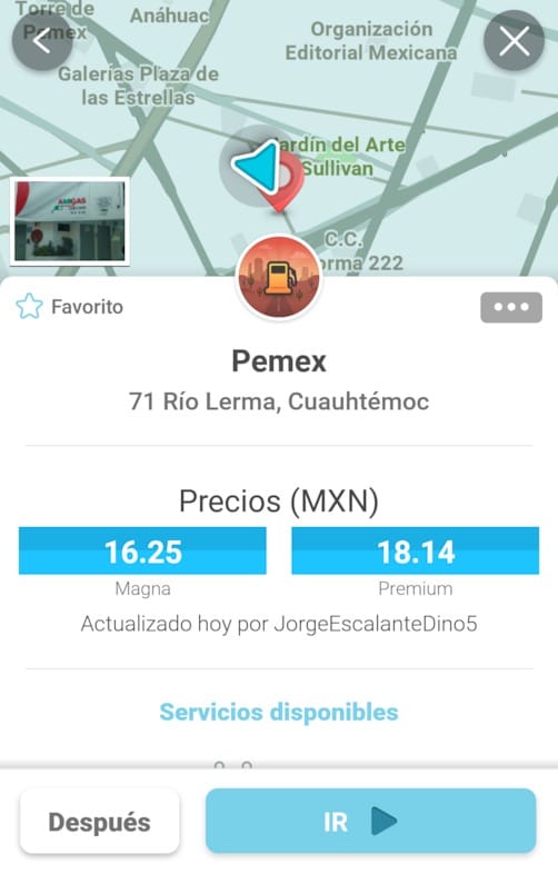 Calcula el precio de la gasolina en Waze 2