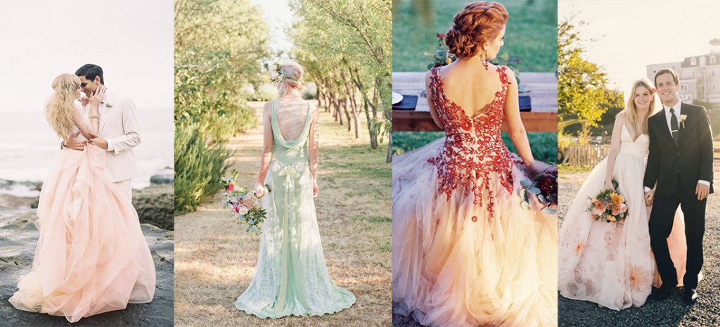 10 ideas de vestidos de novia de colores diferentes