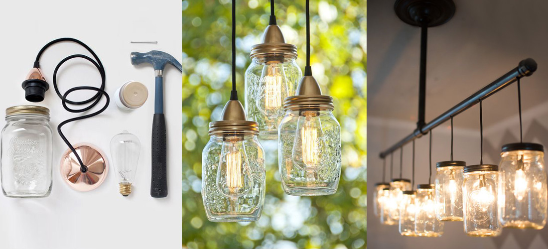 DIY: lámparas con frascos de vidrio