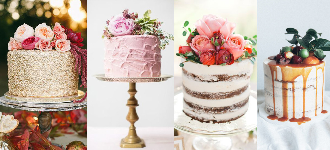 Pasteles de boda de un piso que te encantarán