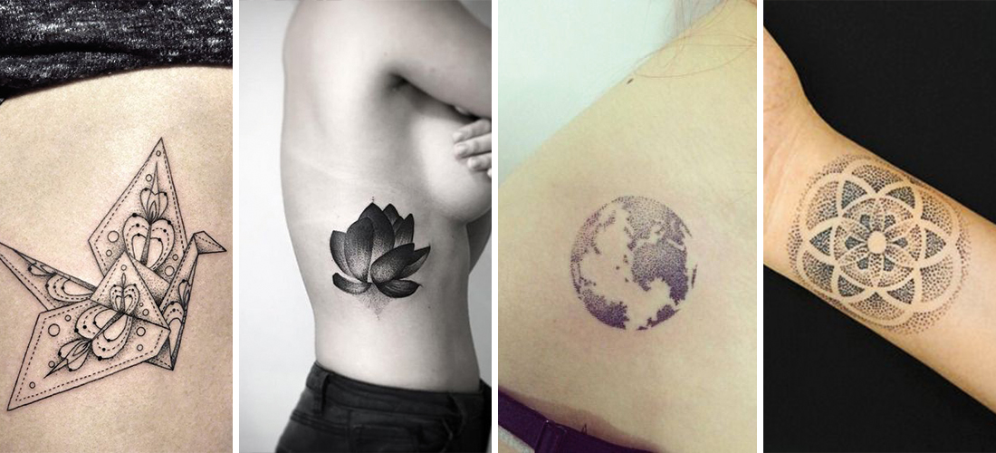 12 increíbles ideas de tatuajes hechos con puntillismo