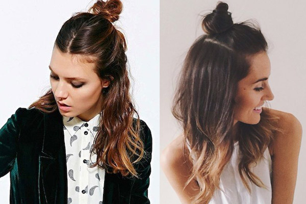 tendencias en peinados half bun