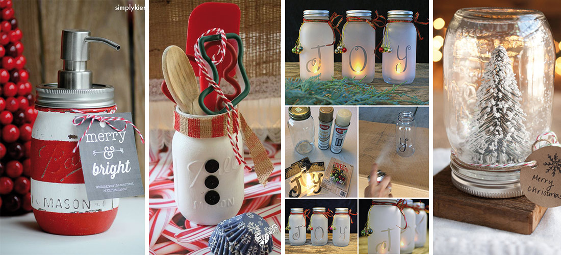 12 formas originales de decorar con mason jars esta Navidad