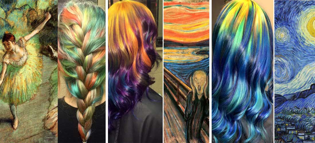 8 increíbles estilos de cabello inspirados en colores de pinturas famosas