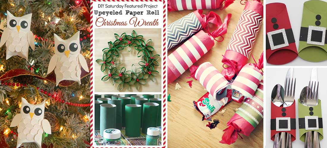 12 decoraciones navideñas que puedes hacer con tubos de papel de baño