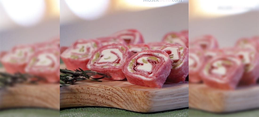 Deliciosos rollos de salami