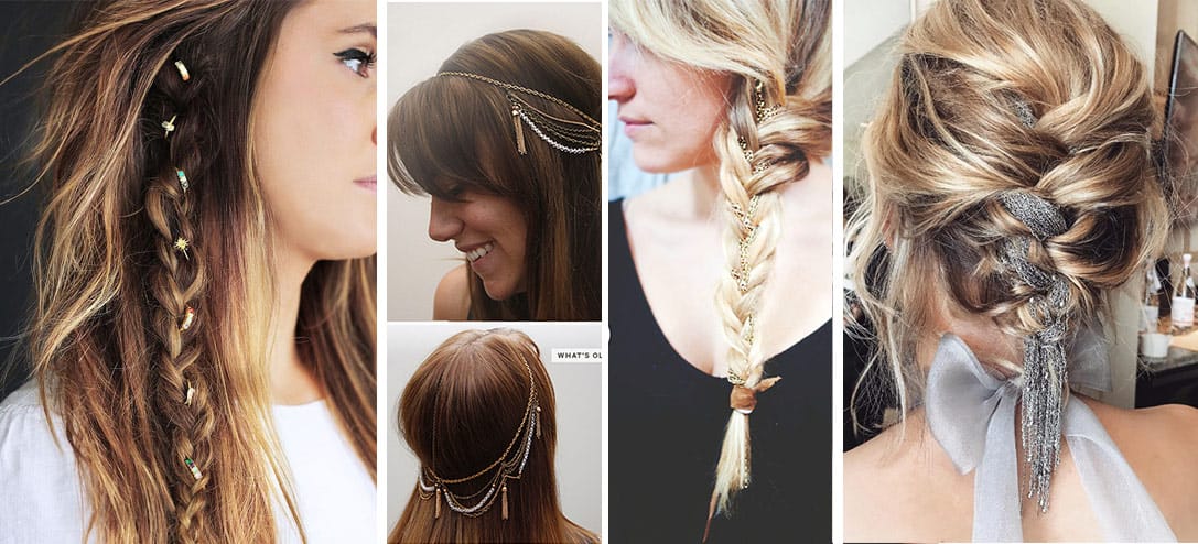 10 formas de usar joyería en tu cabello