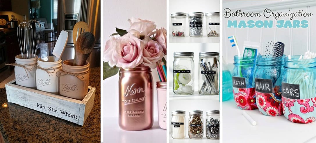 10 formas en las que puedes organizar tu vida con mason jars