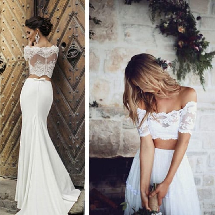 vestidos de novia con crop top