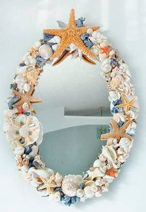 Decorar-espejo-baño-estrellas-de-mar