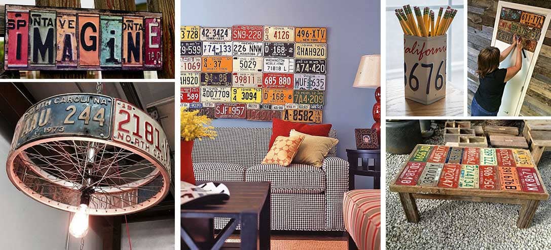 18 ideas originales para decorar con placas de coche