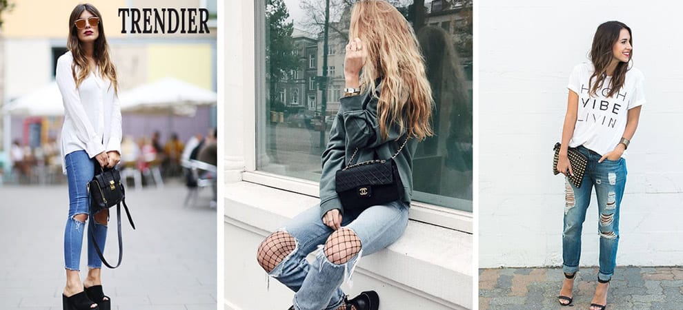 10 Looks para usar jeans rotos y no verte vulgar | Mujer de 10