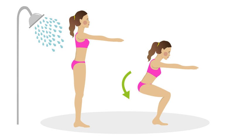 5 ejercicios en la ducha que puedes hacer mientras te bañas 3