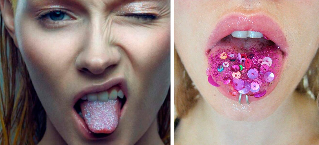 Lengua con glitter: la última tendencia de Instagram que está enloqueciéndonos