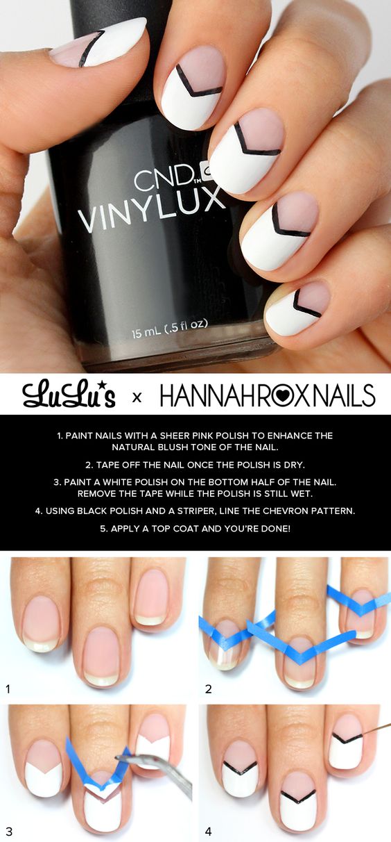 10 diseños de uñas minimalistas en blanco y negro que amarás 2