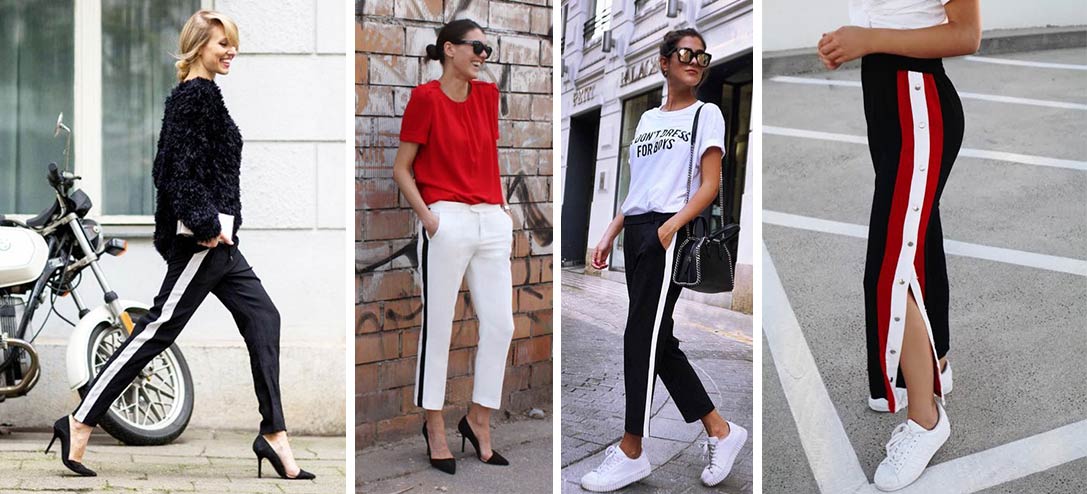 Pantalon con on sale franja al costado