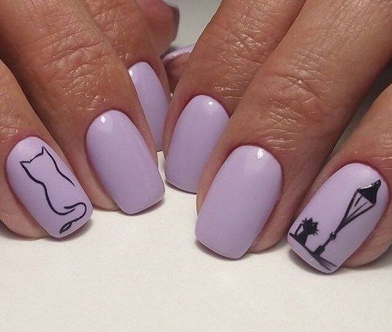 10 increíbles diseños de uñas para amantes de los gatos 8