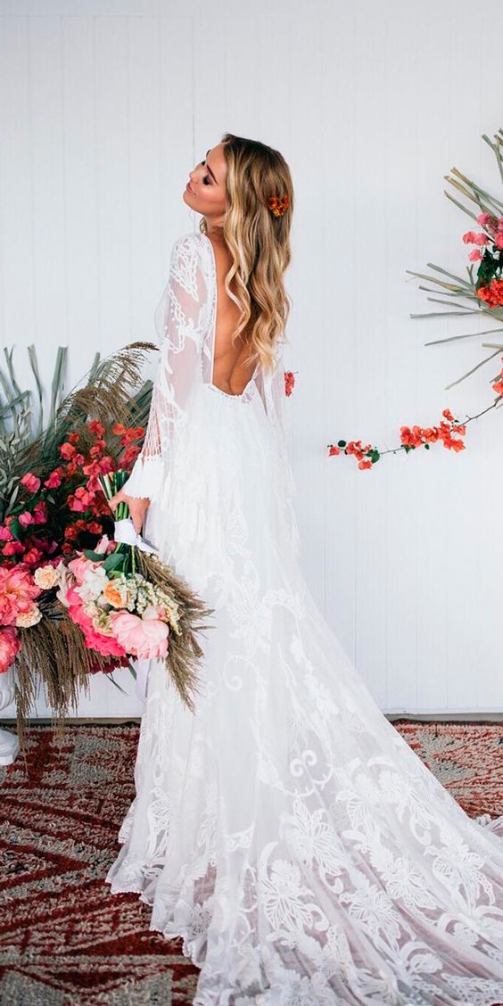 10 vestidos de novia boho chic ideales para bodas millennials 10