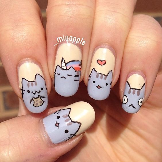 10 increíbles diseños de uñas para amantes de los gatos 7