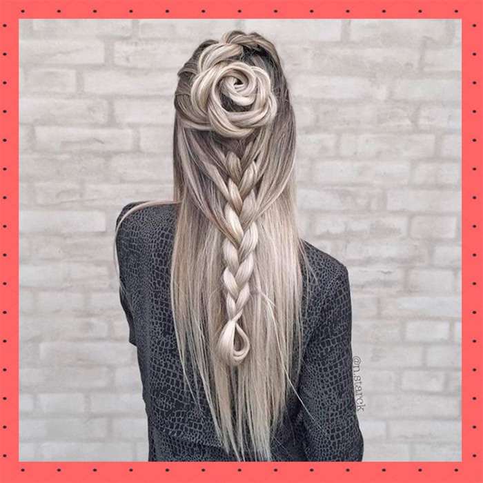 Cómo lograr la tendencia de Instagram: trenza con forma de rosa.