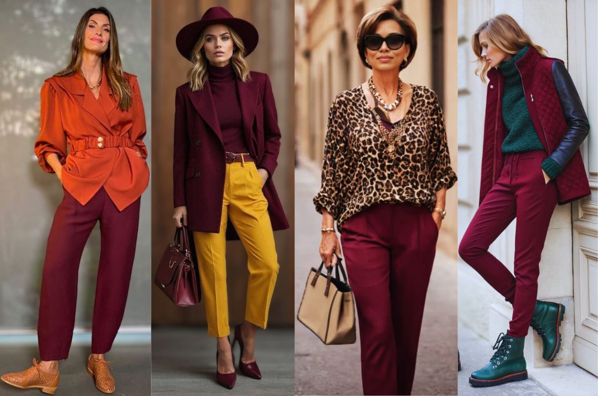 ¡Luce divina! con estos outfits con color vino