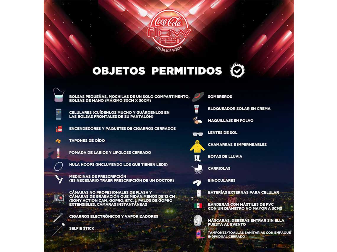 Coca Cola Flow Fest 2018 objetos permitidos