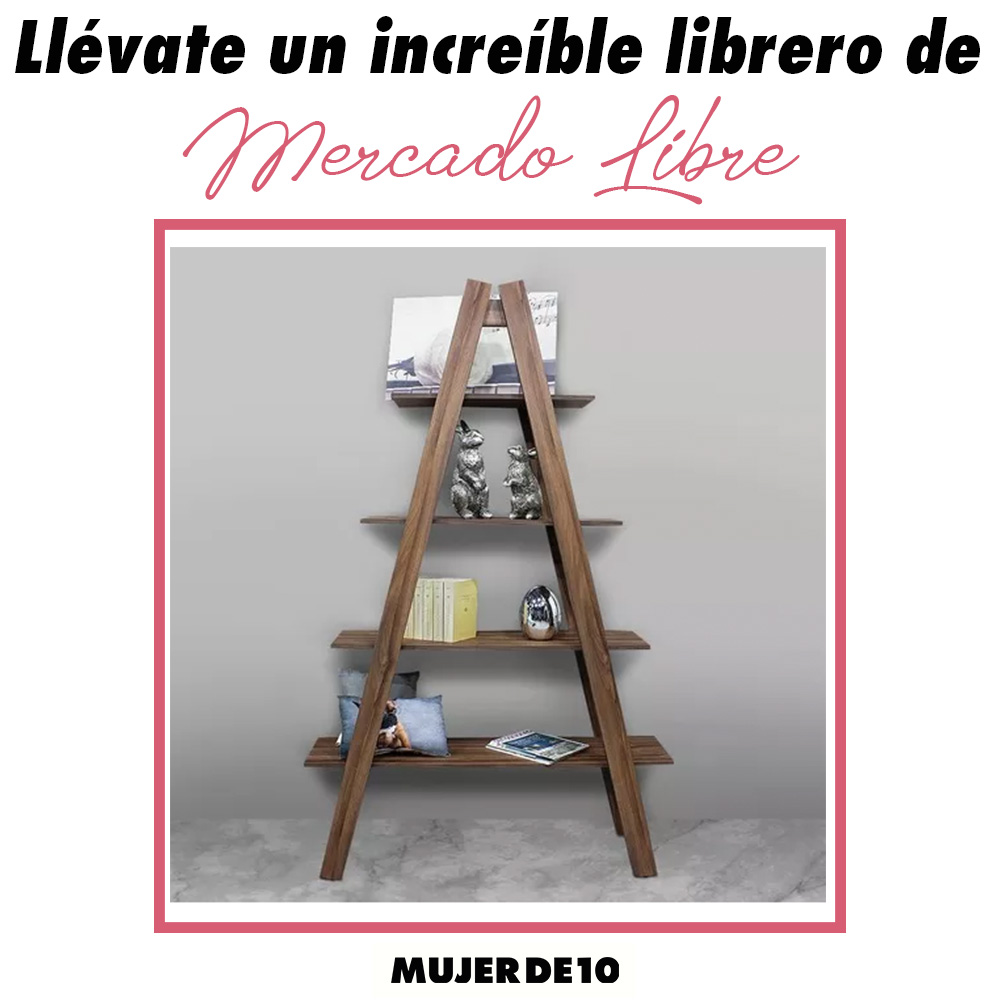 Llévate un librero Nogal de Mercado Libre