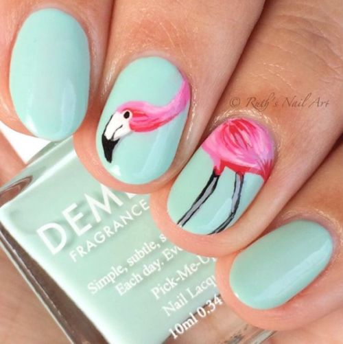 unas gelish flamingos