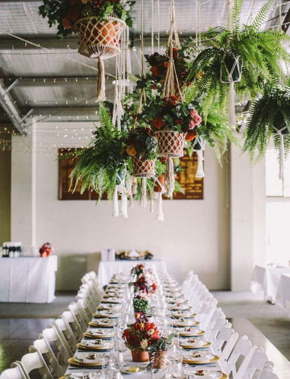 decoracion de boda con plantas mesa
