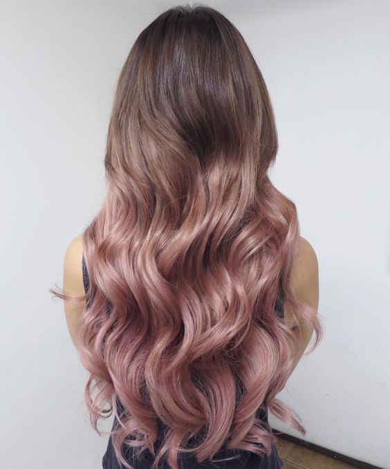 ombre en oro rosado