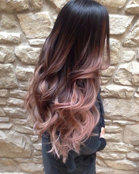 ombre en oro rosado