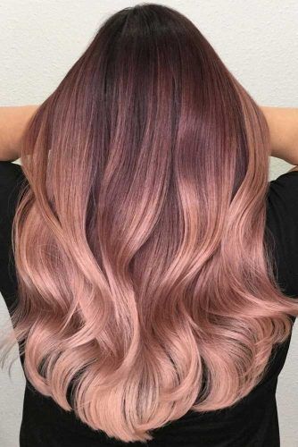 ombre en oro rosado