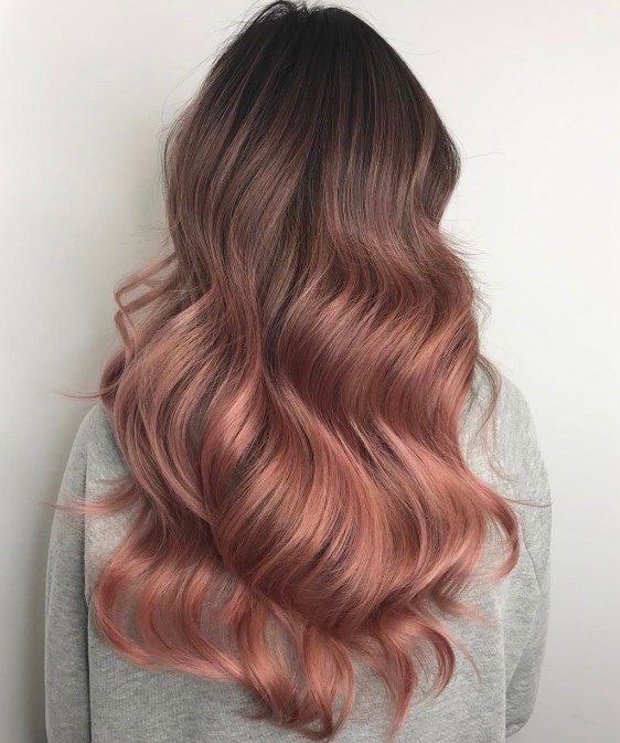 ombre en oro rosado