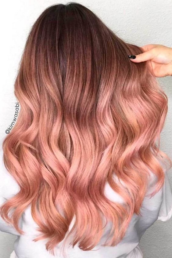 ombre en oro rosado