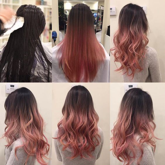 ombre en oro rosado