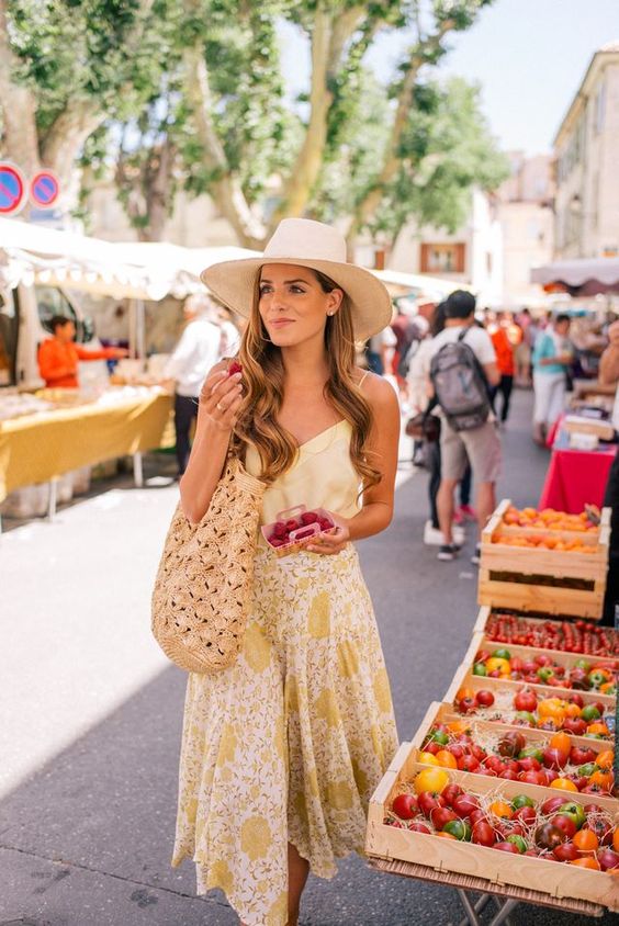 vestido con flores amarillas doble tono