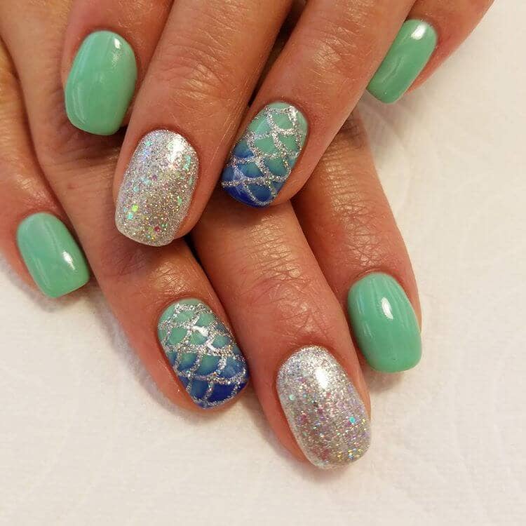 uñas de sirena brillo