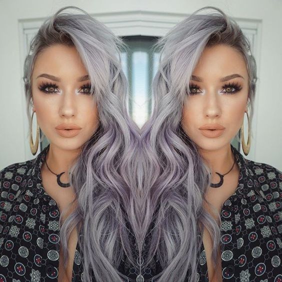 Lavender Gray cabello largo tinte