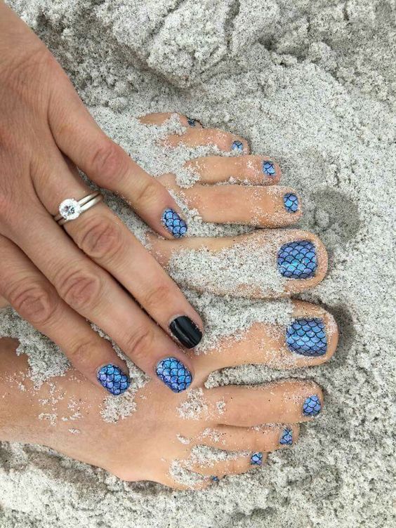 diseños de uñas pies