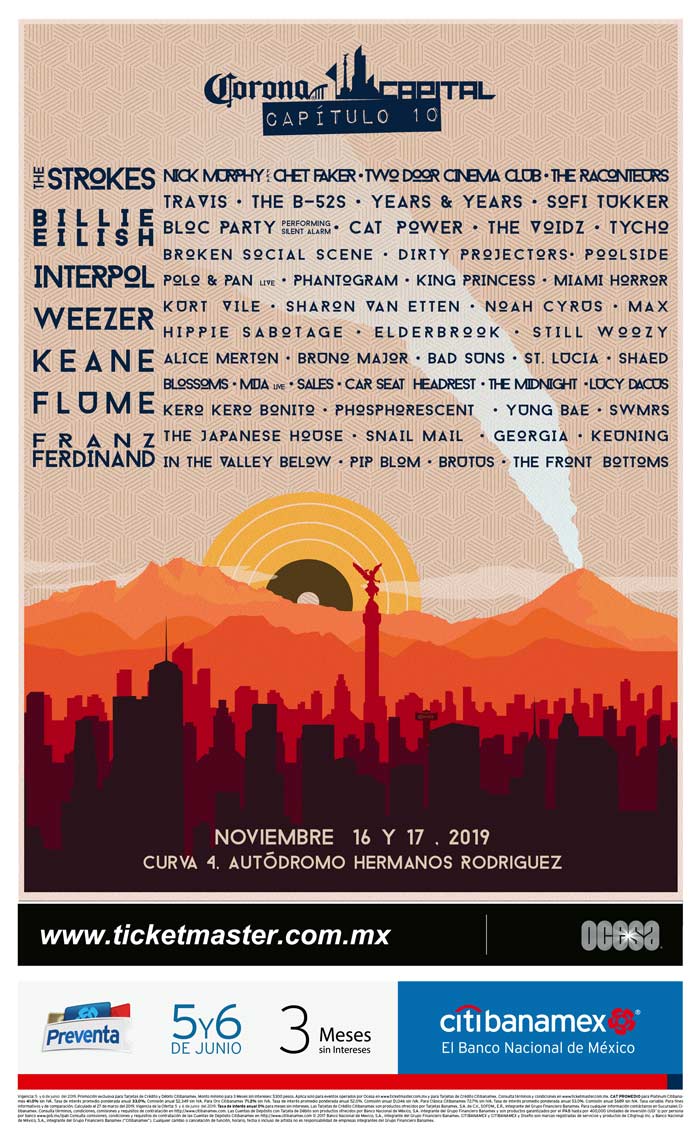 cartel oficial del corona capital 2019 mexico