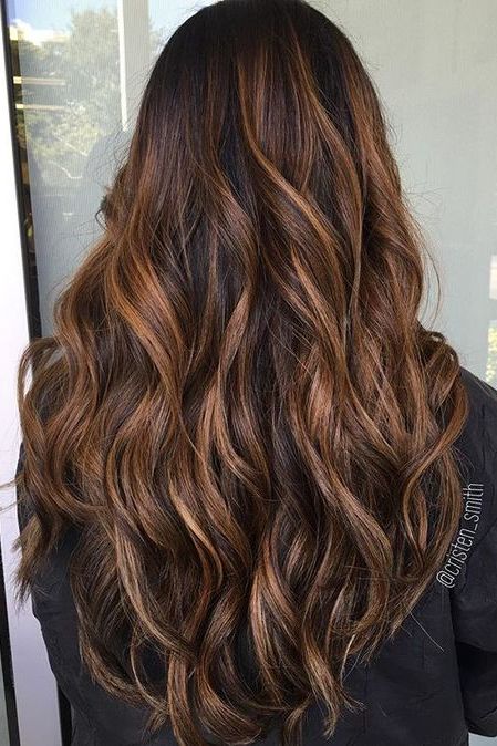 caramel swirl balayage cabello largo