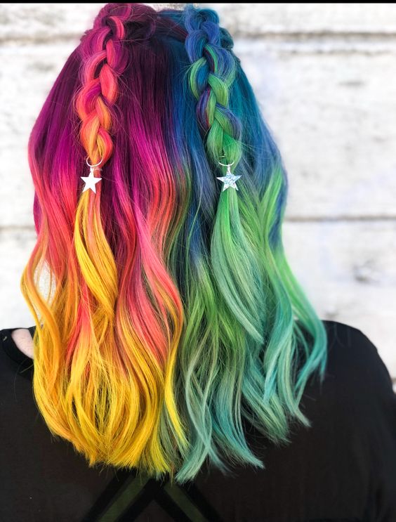 doble trenza arcoiris