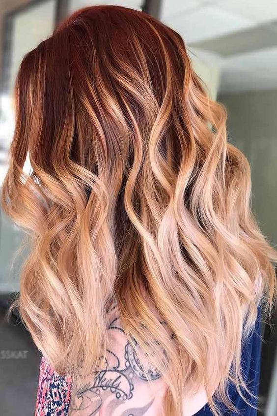 peach cobbler balayage