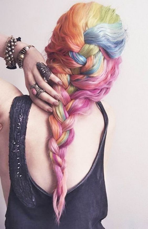 trenza francesa arcoiris