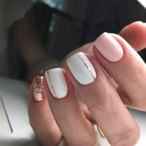 unas-con-gelish-blanco-rosa | Mujer de 10