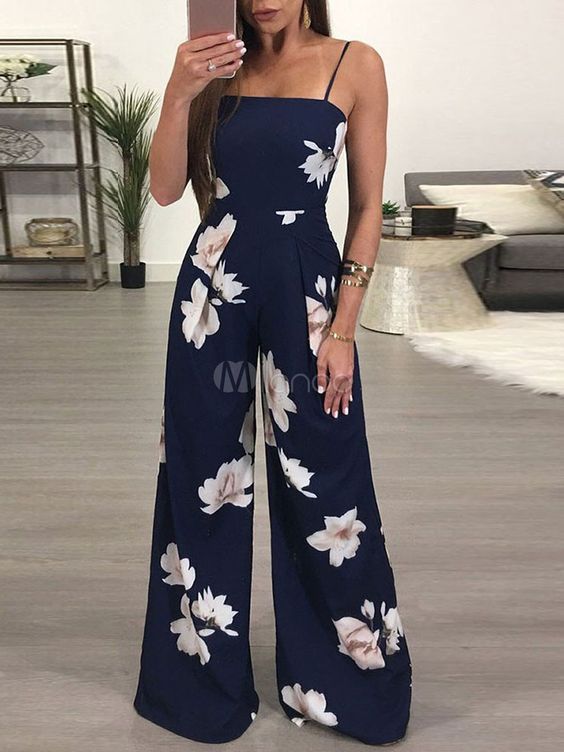 jumpsuit con flores ancho